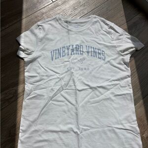 Vineyard Vines Classic White Tee with Light Blue Logo